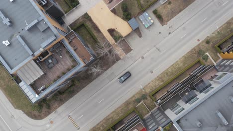 AERIAL:-Urban-Buildings-with-Playgrounds-and-Colorful-Houses