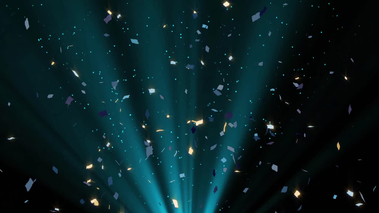 검은색 배경 에 떨어지는 콘페티 의 애니메이션