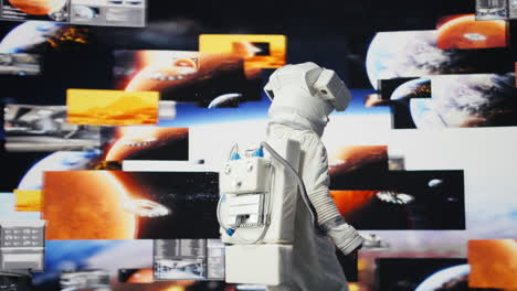 space man on a cosmic journey mission surrounded by stars and the galaxy