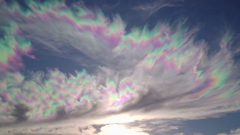 stunning iridescent cloud phenomenon in the sky