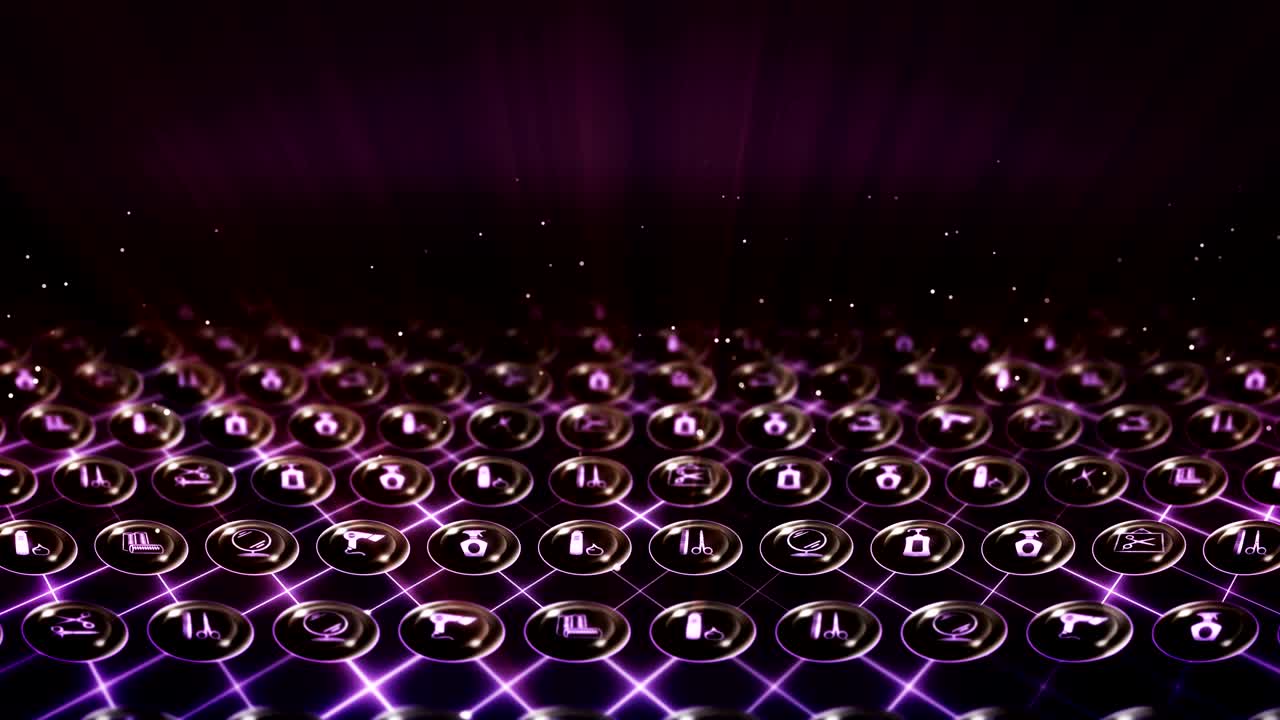 Set of Hairdresser Icons, Hair Salon Item Background, CG Loop Animation,