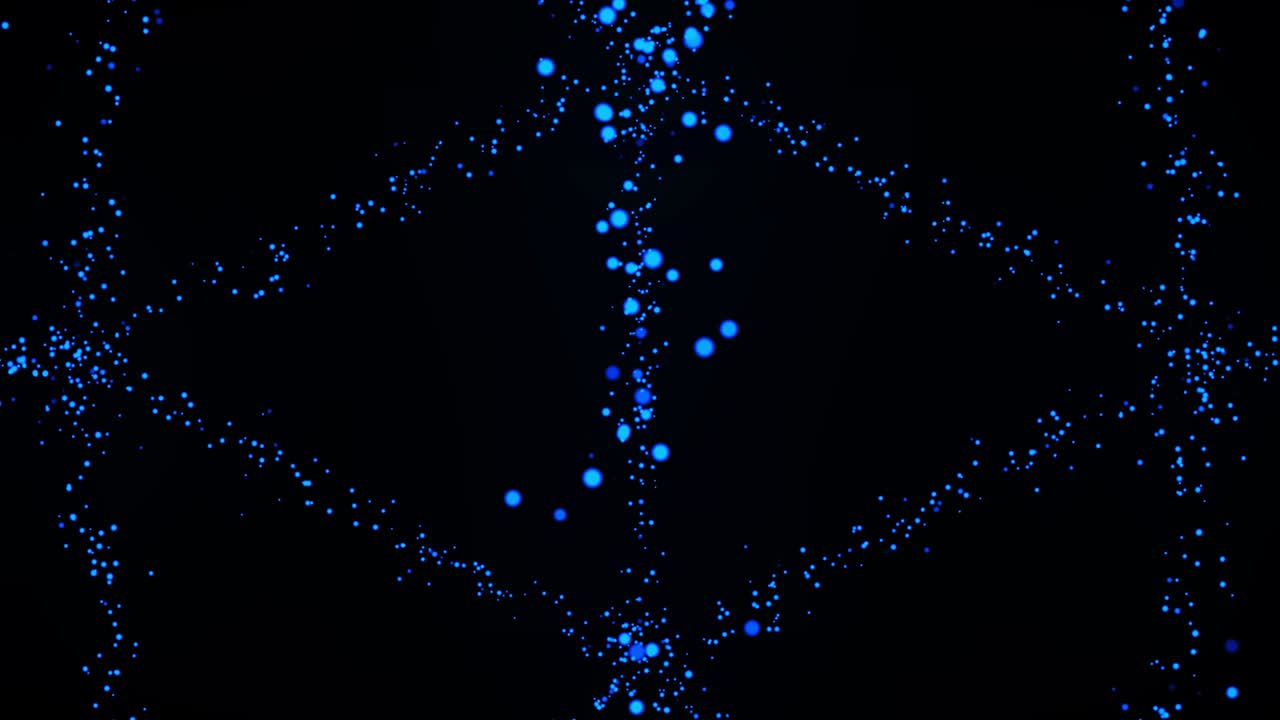 gotas azules. fondo abstracto. girando en círculos. esferas suspendidas de aire en aceite reposan en la superficie del agua. animación de bucle 3d, 4k