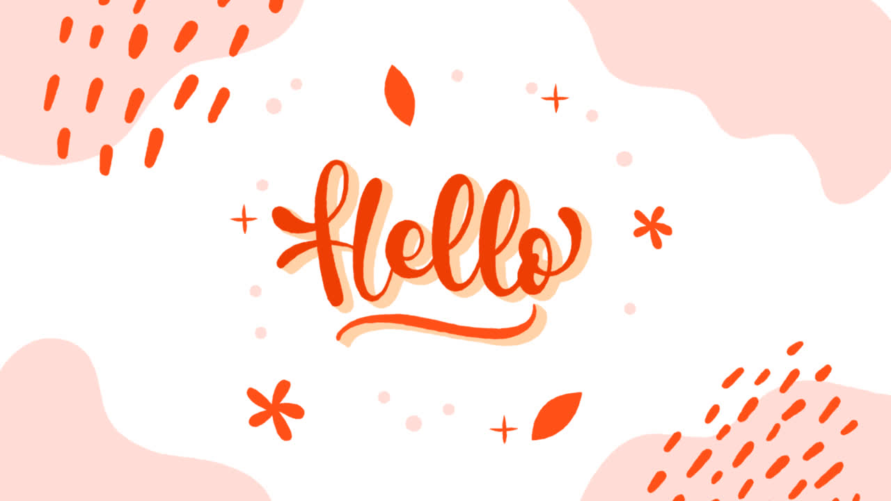 손으로 그려진 평평한 안하세요 10월 글자의 애니메이션