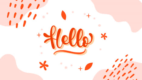 an animation of a hand drawn flat hello october lettering