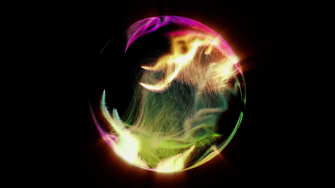 Multicolored abstract Sphere on black