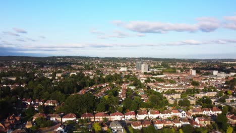 aerial over edgware town in north london