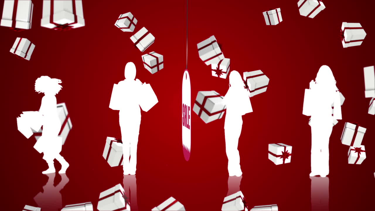 크리스마스 선물 비가 내리는 판매 광고