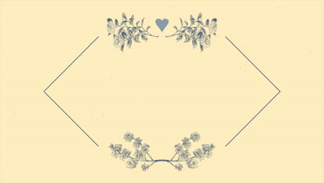 blue retro flowers and heart