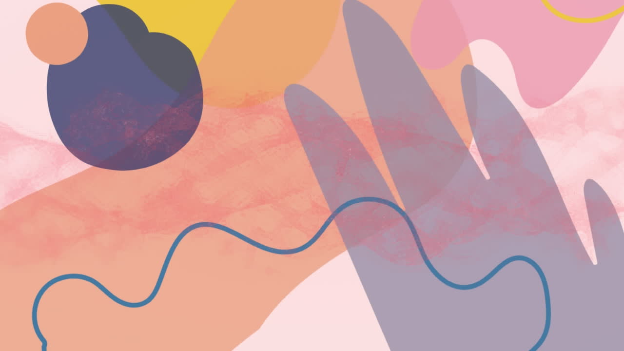 색 바탕에 은 선과 다채로운 모양의 애니메이션