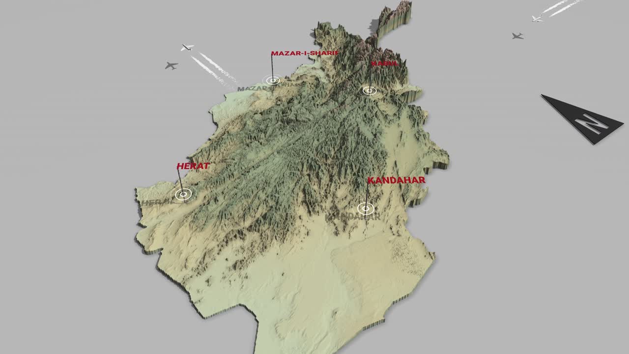 3d 지형 지도 아프가니스탄