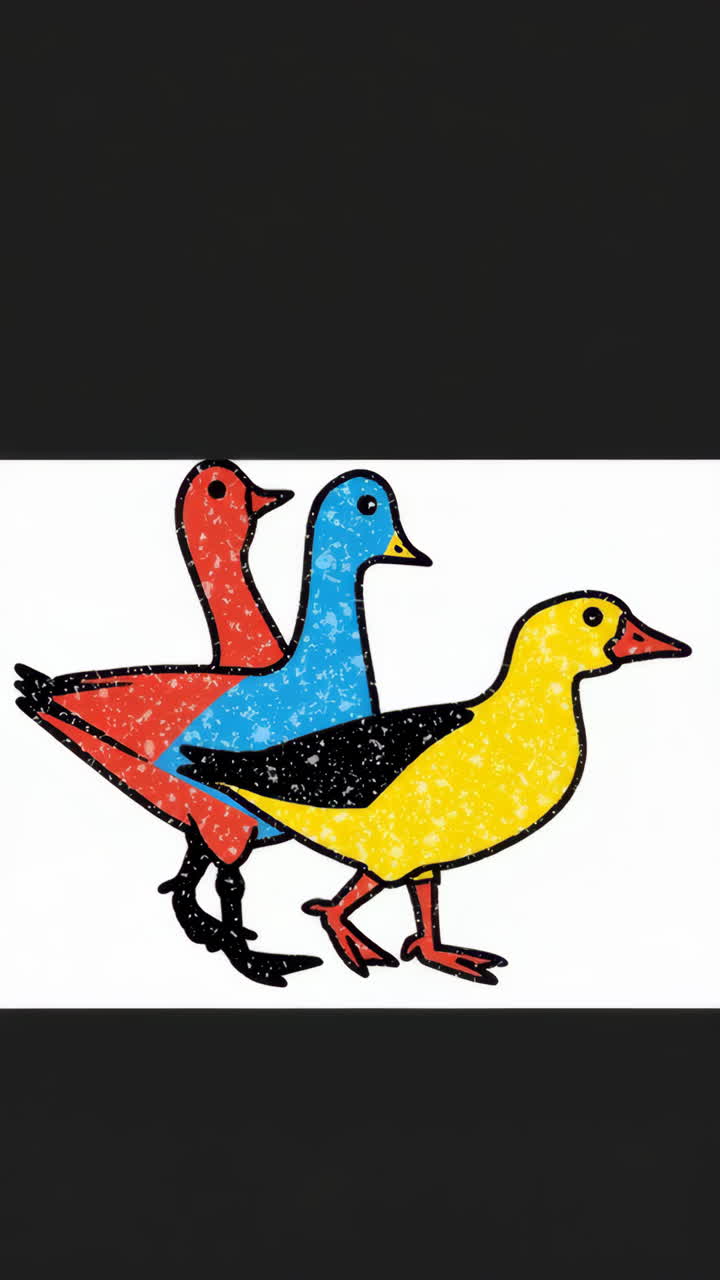 Colorful Stylized Birds Illustration