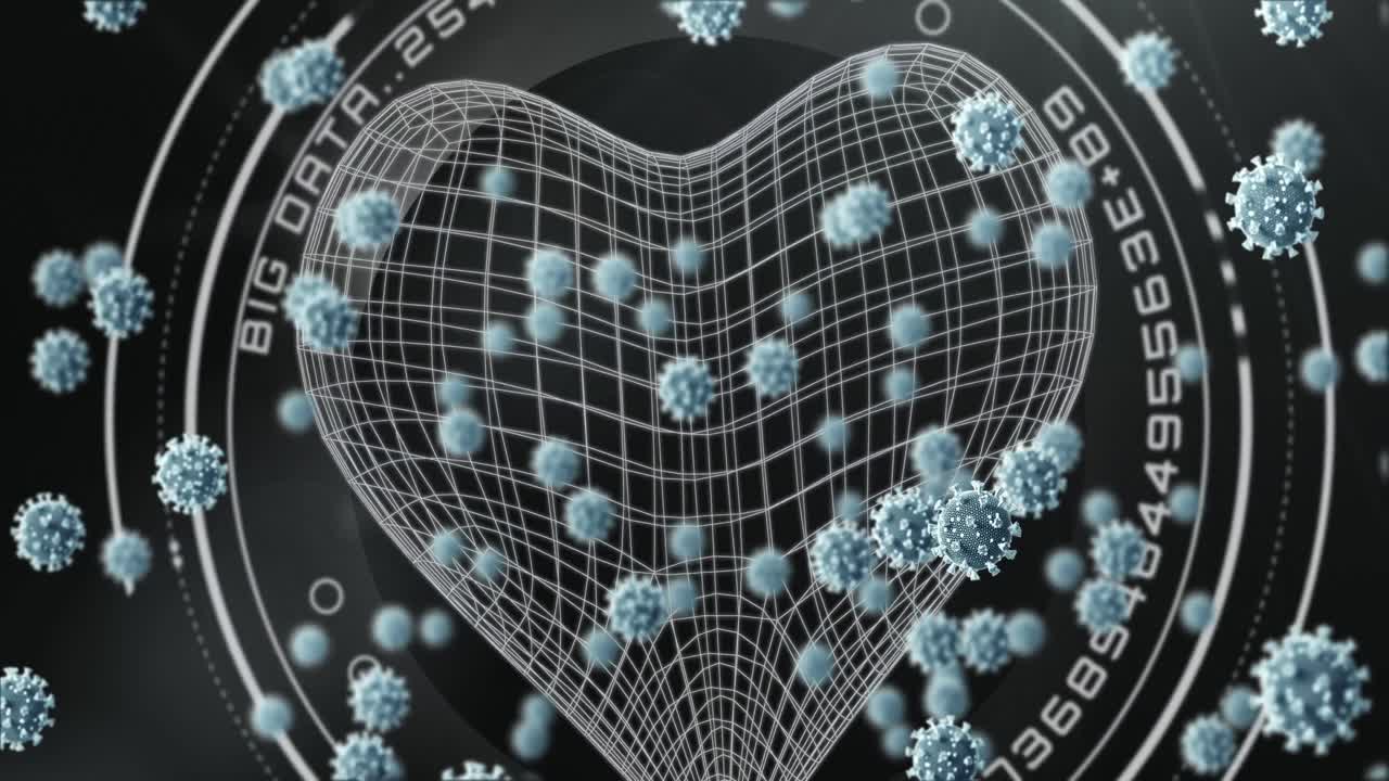 바이러스 세포의 애니메이션을 의료 데이터 처리를 통해