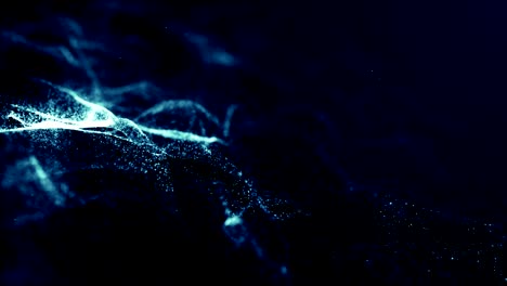 partículas de polvo azul abstracto luz bokeh títulos de movimiento bucle de fondo cinematográfico