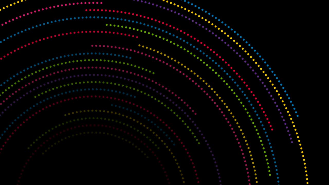 Multicolored dotted lines abstract futuristic tech motion background