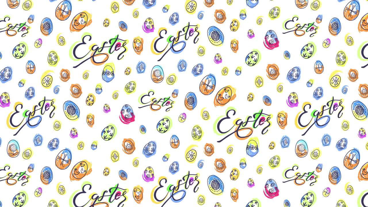 Animazione in movimento con sfondo decorativo colorato per Buona Pasqua.
