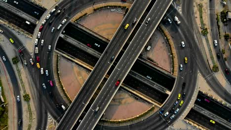 time lapse expressway top view, circle road traffic an important infrastructure in bangkok thailand