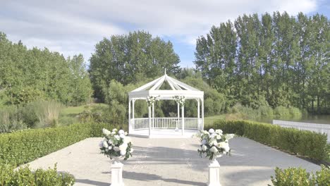 outdoor shot of a garden wedding venue at a vineyard