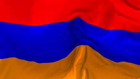 bandera de armenia ondeando en el viento animación en cámara lenta. 4k textura de tela realista bandera soplando suavemente en un día de viento fondo de bucle continuo sin costuras.