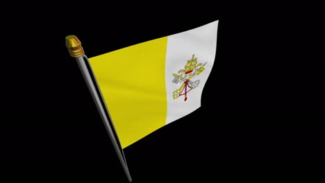 video en bucle de la bandera de la ciudad del vaticano revoloteando en el viento, video en cámara lenta de 4k uhd