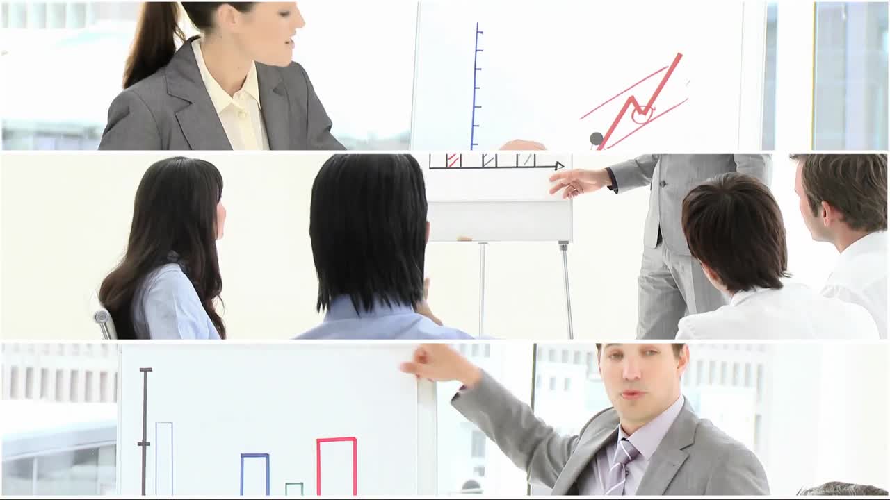 프레젠테이션을 하는 사람들의 모니터링