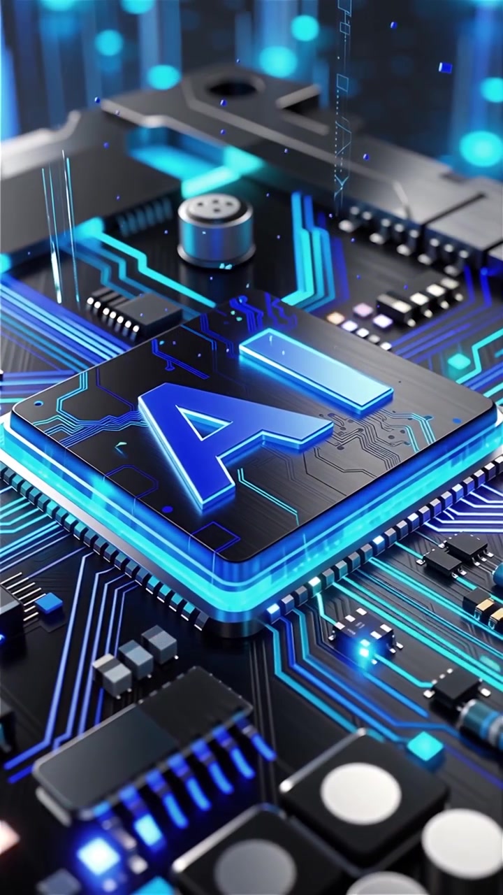 Futuristic AI Chip Motherboard Technology Background
