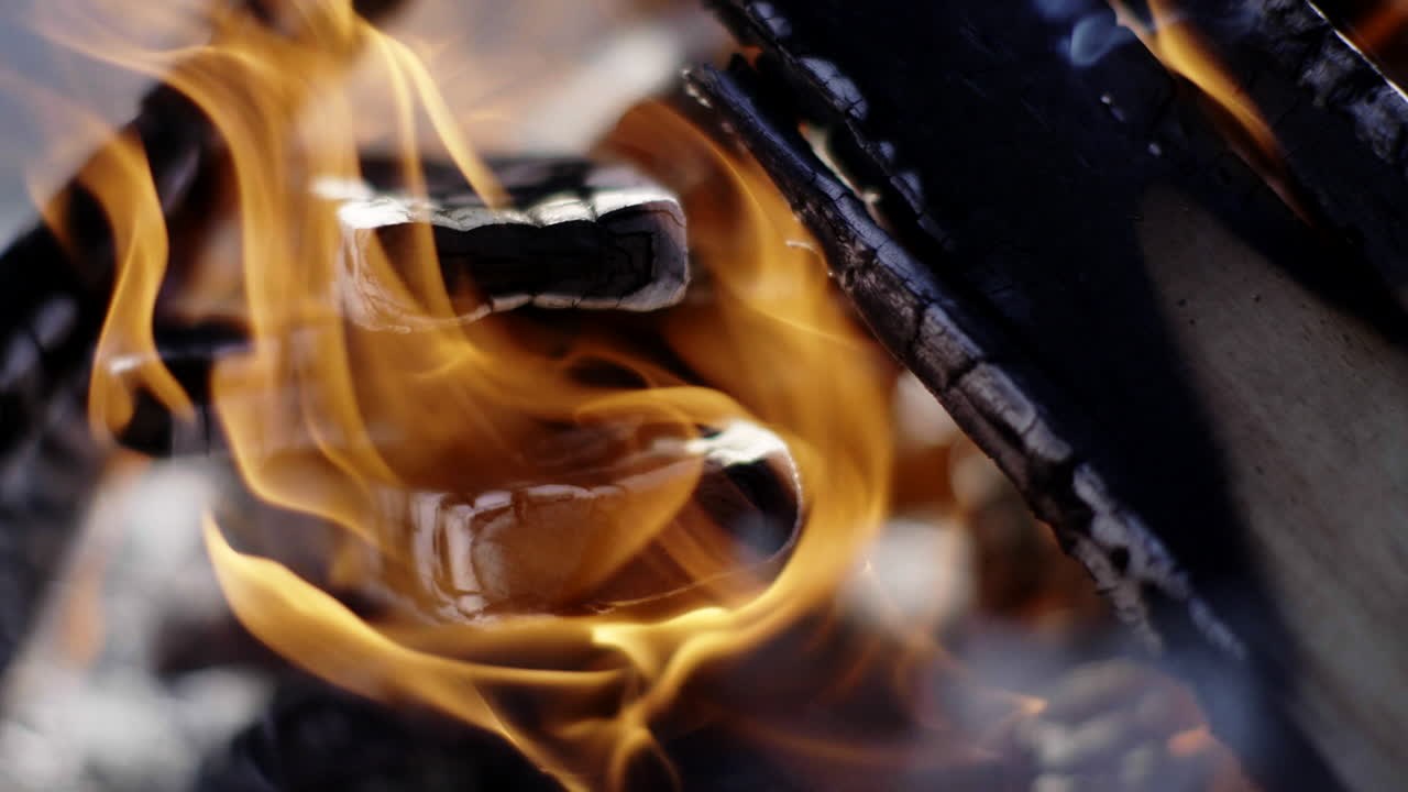 quemando leña en una fogata