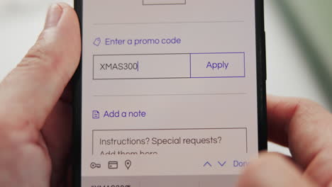 applying a promo code on a mobile app