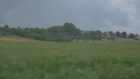 slide shot from a train through germany in august