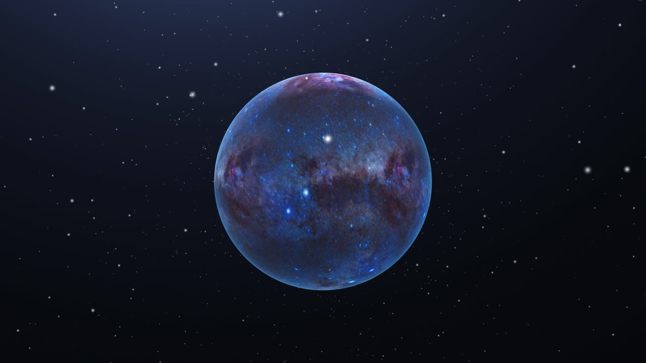 planeta de gas azul de 4k flotando en el espacio profundo