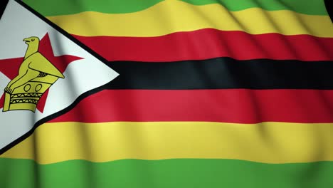 waving realistic zimbabwe flag background. loop animation