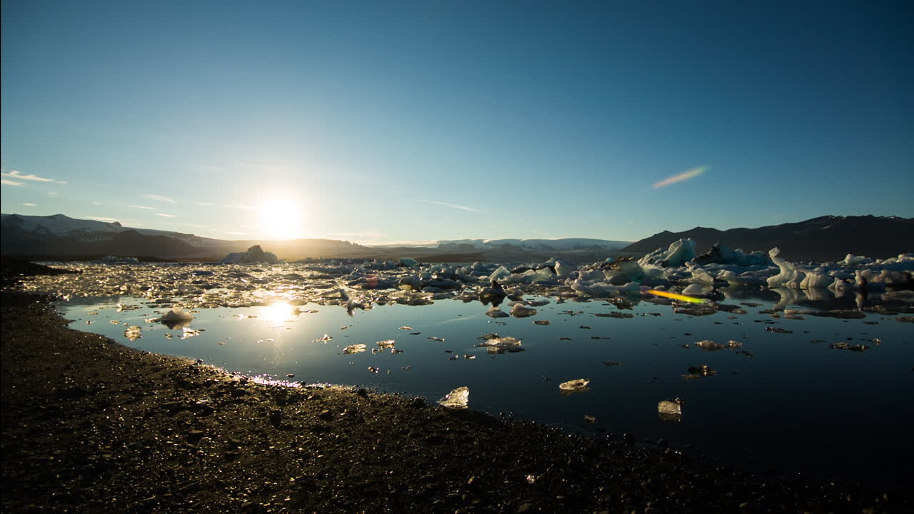Icebergs at Sunset in Iceland