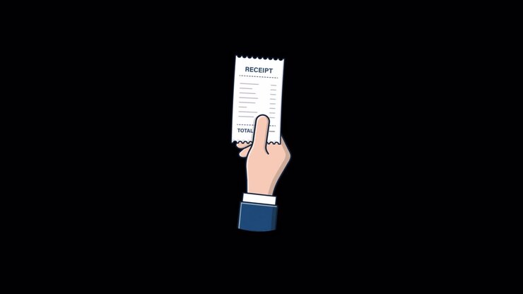 Animated Hand Holding a Paper Receipt