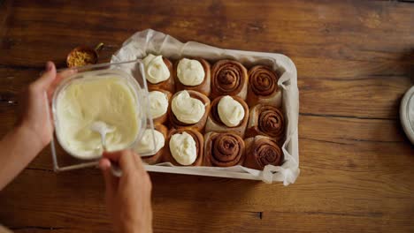 homemade cinnamon rolls with cream cheese frosting