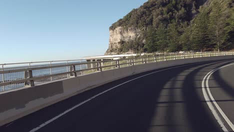 sea cliff bridge along the coast of new south wales, australia