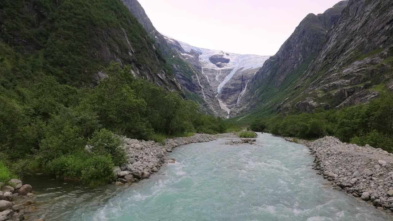 켄달스브레인 빙하 (kjøndalsbreen glacier) - 노르웨이의 아름다운 자연, 자연 풍경.