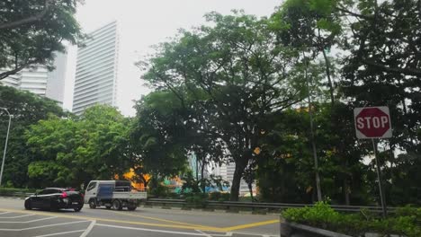 beautiful greenery city roads view in singapore car pov dash cam