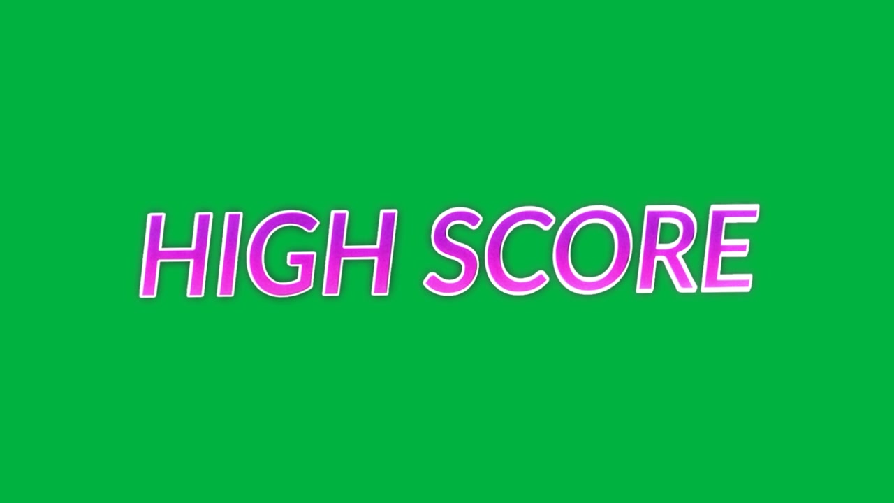 Animated High Score Text Overlay on Green Screen