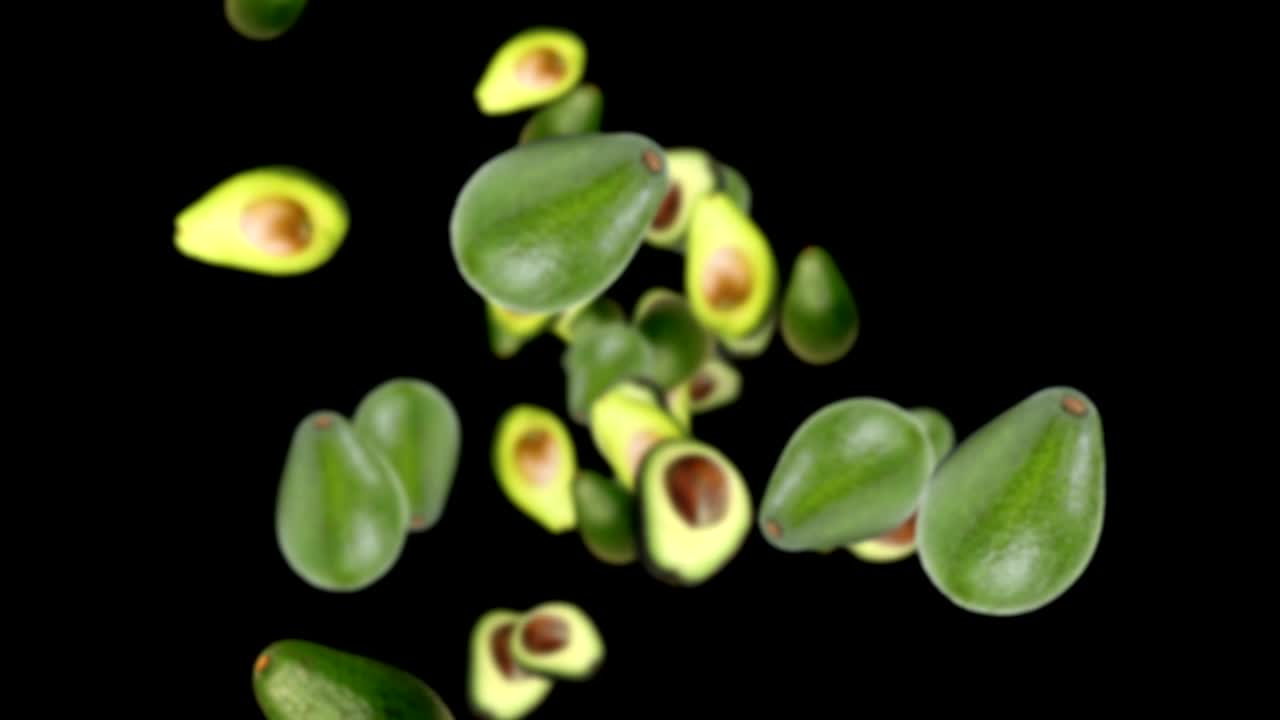 떨어지는 아보카도 배경, 루프, 알파 채널