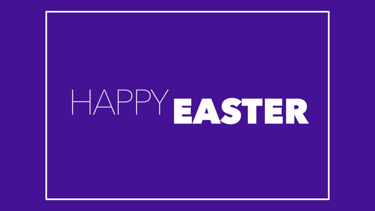 Testo Buona Pasqua in cornice bianca su sfumatura viola alla moda