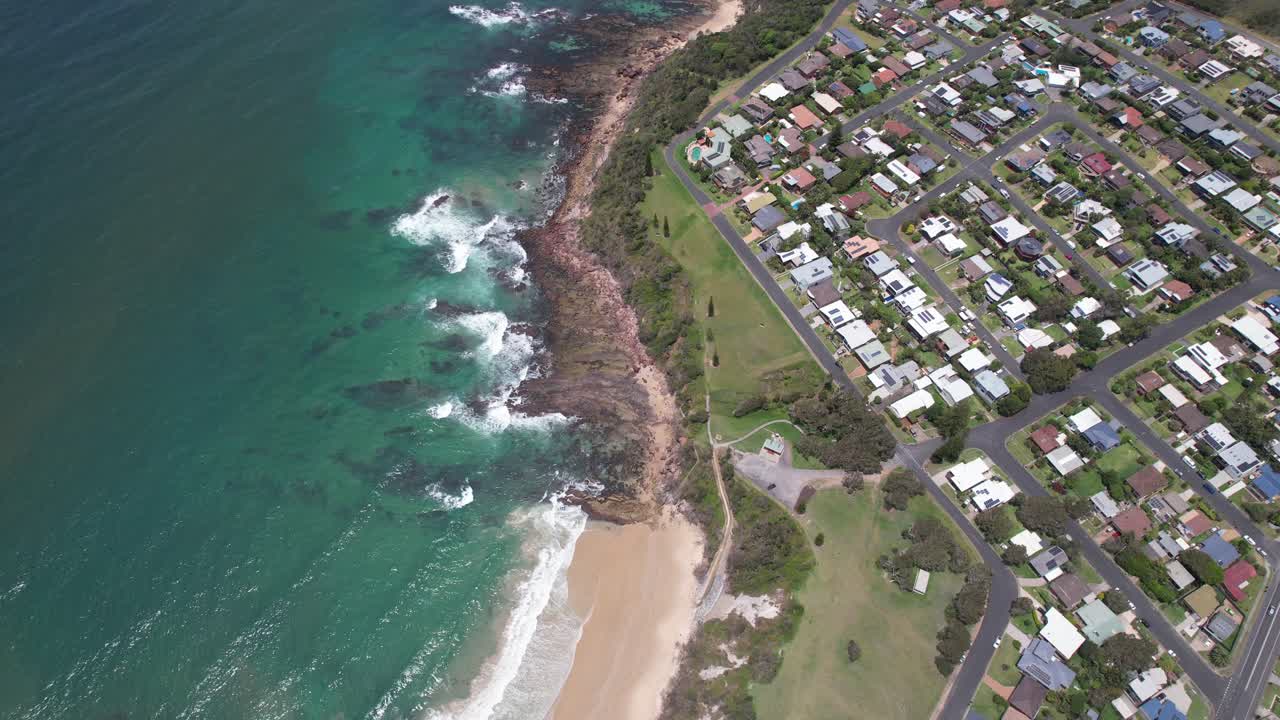Bird's Eye View Over Bonny Hills In New South Wales, Australia - Drone Shot