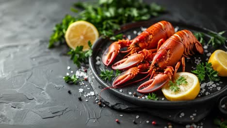 lobster with lemon and parsley