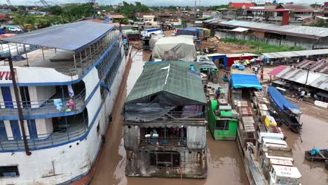 cargo boat on amazon river. amazonia. south america