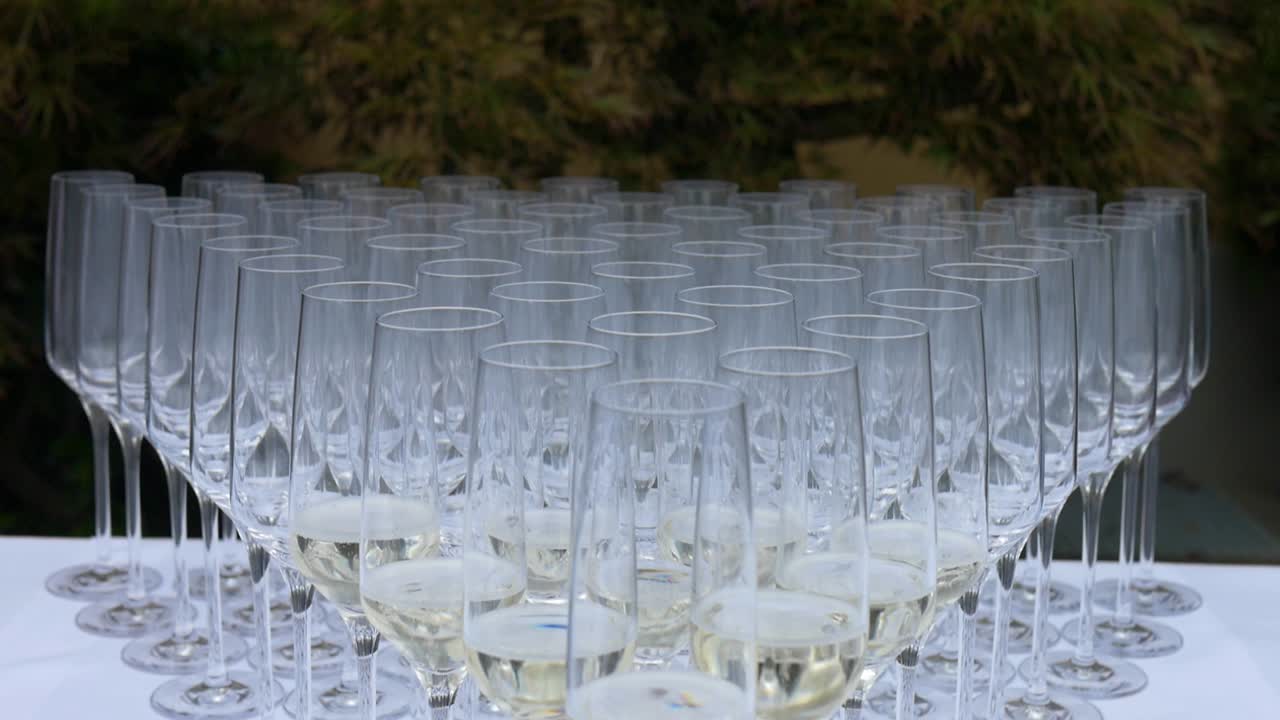 Champagne glasses at a wedding ceremony in Switzerland