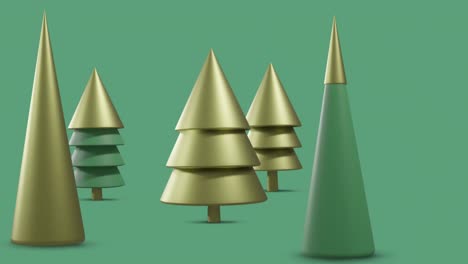 animation of christmas decorations on green background