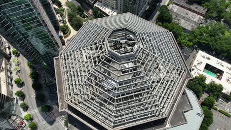 aerial reveal of high-rises in atlanta