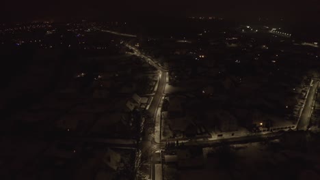 a small street with new led lights at night