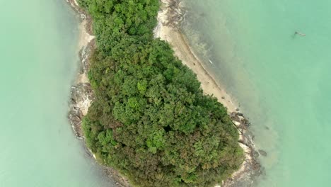 Bucht-Von-Hongkong,-Mit-Einem-Sandstreifen,-Der-Kleine-Natürliche-Inseln-Verbindet,-Luftbild