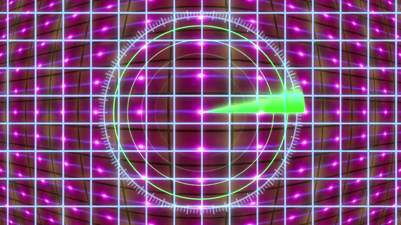 레이더 그리드와 움직이는 배경이있는 hud 패널. 모션 그래픽