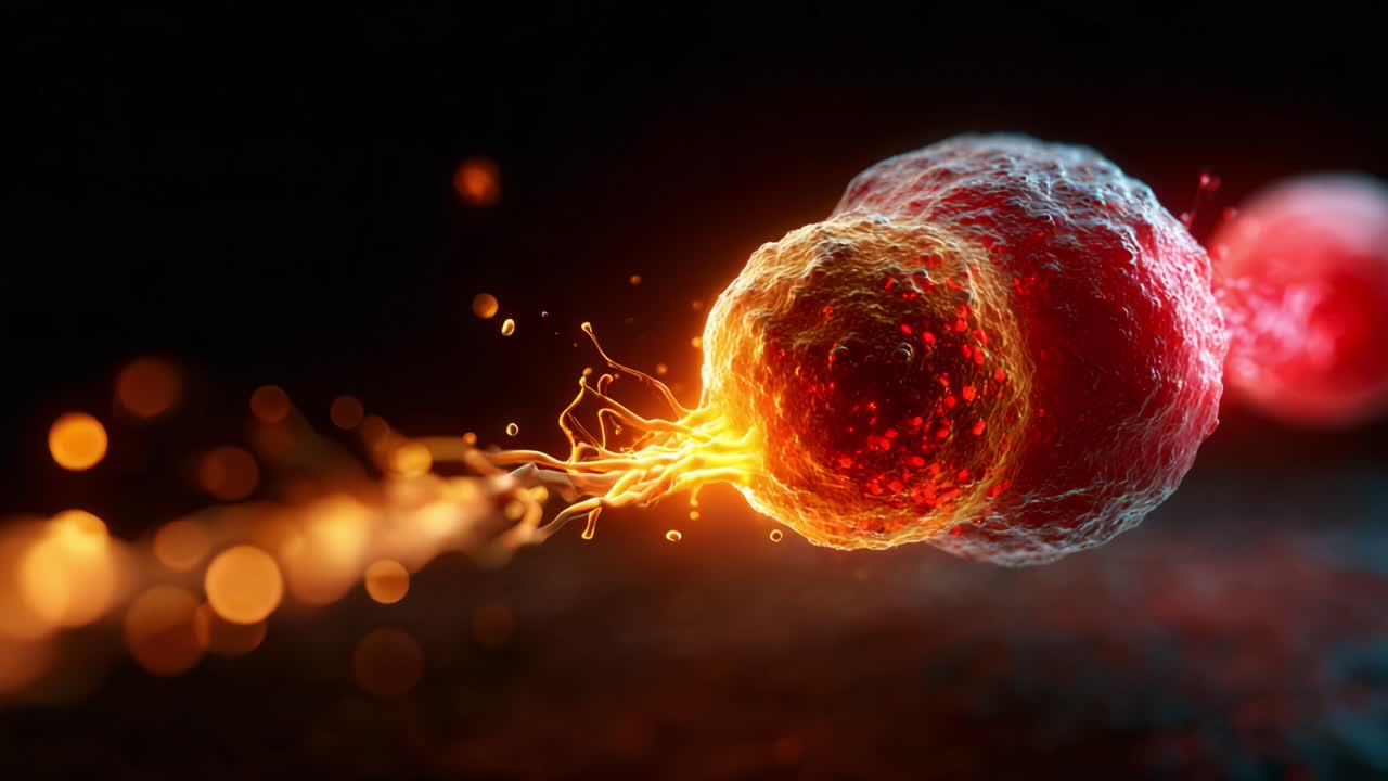 Dynamic Cellular Interaction: Visualizing the Fascinating Process of Cell Division and Growth with Enhanced Light Effects and Vibrant Colors in a Stunning Digital Environment