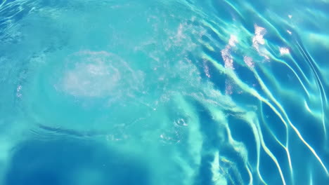 blue water surface with ripples and sunlight reflections